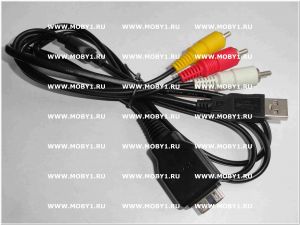 (USB) кабель VMC-MD2 (Чёрный) для Sony DSC-W210/ DSC-W220/ DSC-W230/ DSC-W270/ DSC-W290 (USB/ AV/ TV кабель для фотоаппарата) ― MOBY1